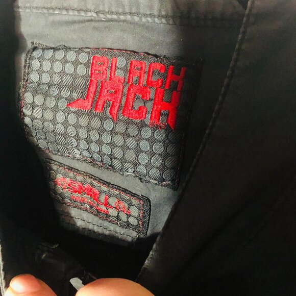 Black Jack jacket black zip up with pockets size small length 23" bust 16" READ - Picture 6 of 10